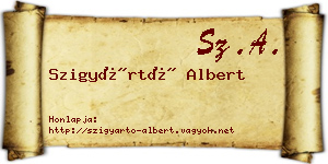 Szigyártó Albert névjegykártya