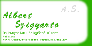albert szigyarto business card