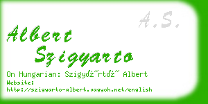 albert szigyarto business card